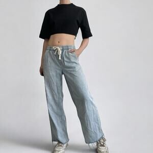 GAP Denim Light Wash High Rise Wide Leg Jeans